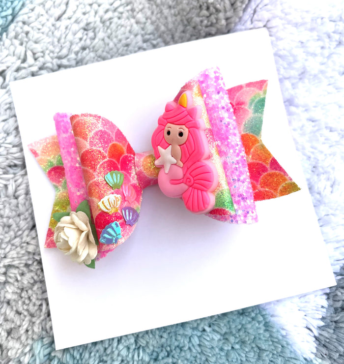Faux Leather Mermaid Hairbow