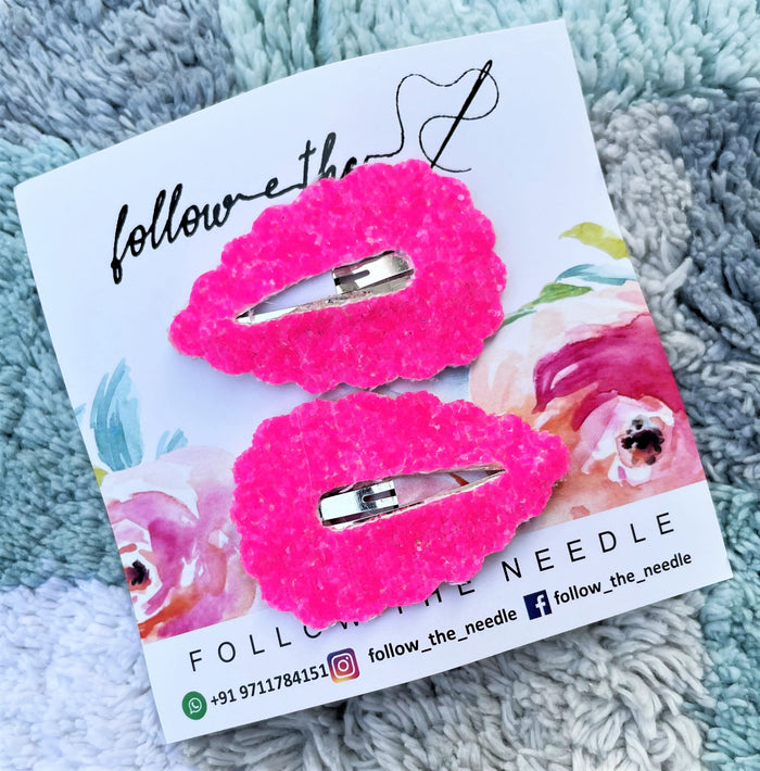 Faux Leather Glitter Snap Pins