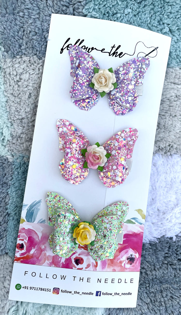 Faux Leather Butterfly Hairbow