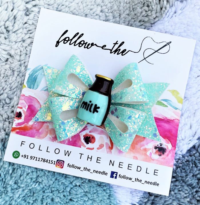 Faux Leather Baby Milk Hairbow