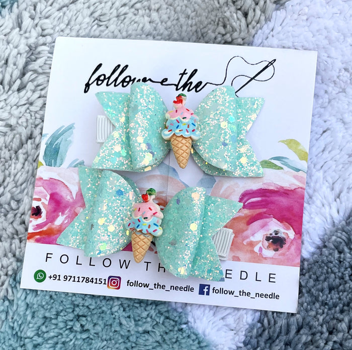 Faux Leather Icecream Pairbow