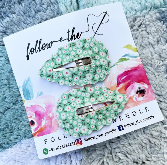 Faux Leather Floral Snap Pins