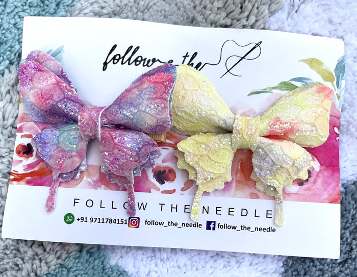 Faux Leather Butterfly Hairbow