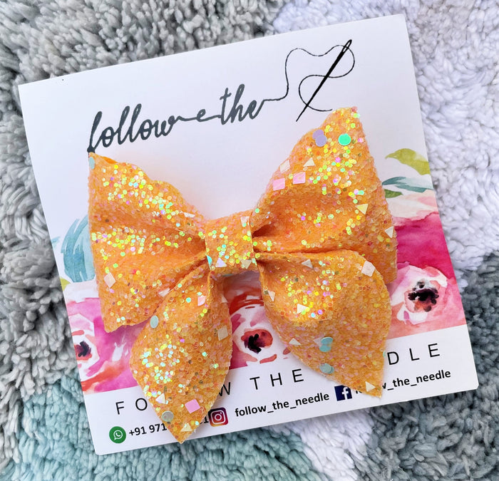 Faux Leather Sprinkle Hairbow