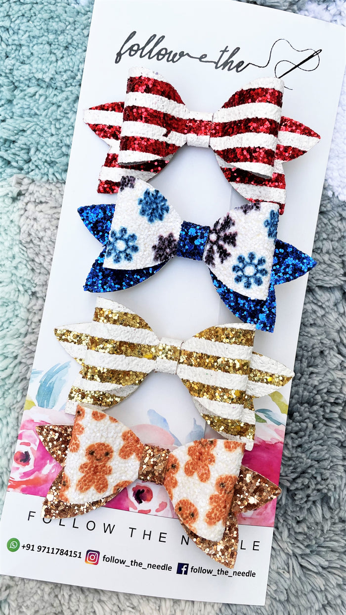 Faux Leather Glitter Pins