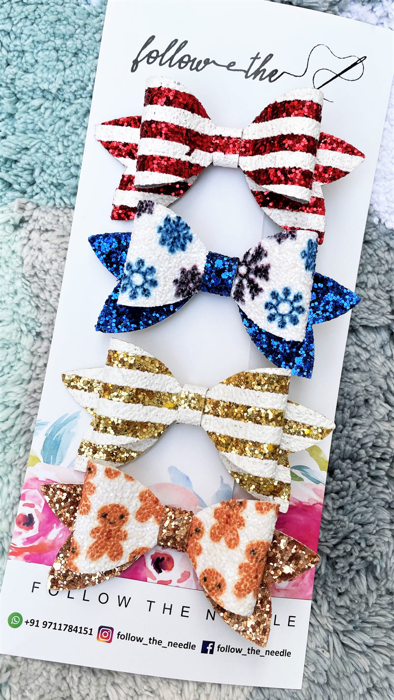 Faux Leather Glitter Pins