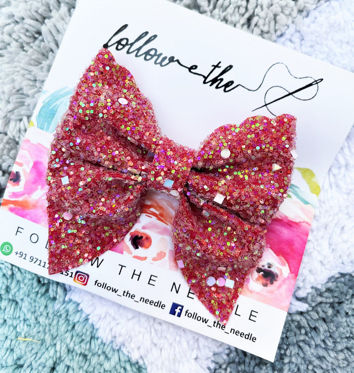 Faux Leather Sprinkle Hairbow