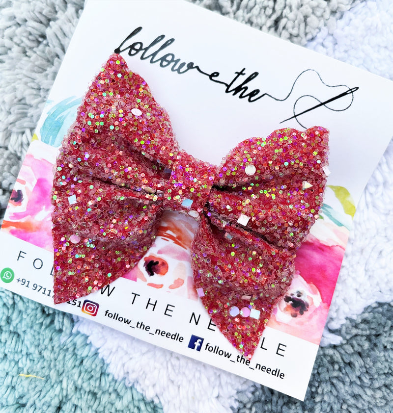 Faux Leather Sprinkle Hairbow