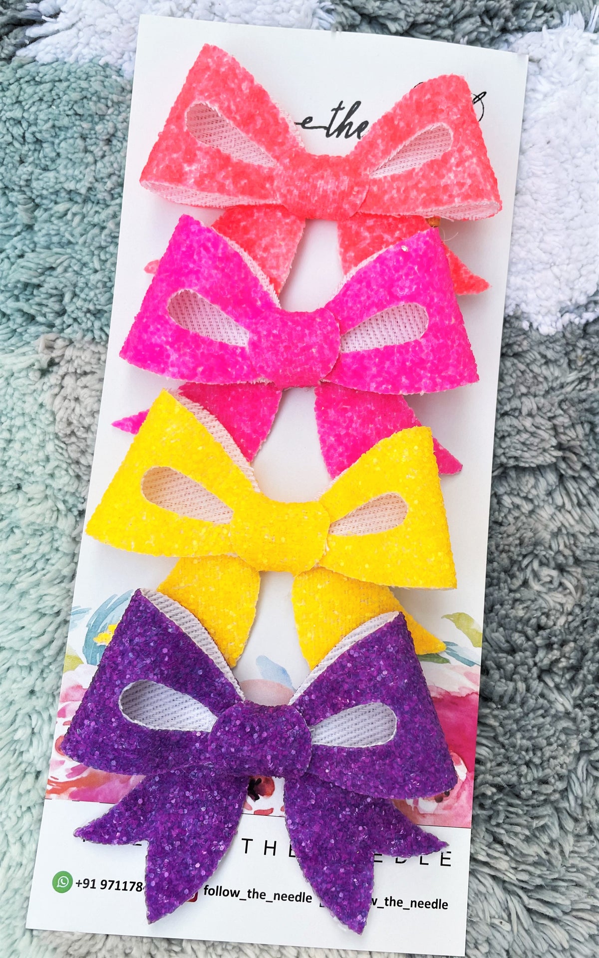Faux Leather Sugar Glitter Bows