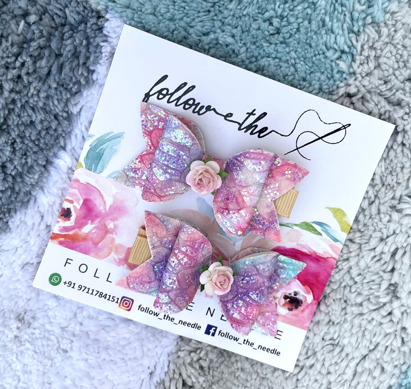 Faux Leather Mermaid Floral Hairbow