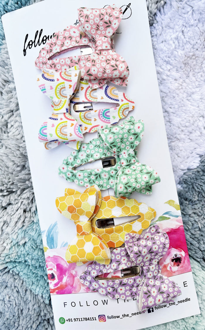 Faux Leather Printed Snap Pins