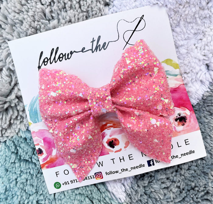 Faux Leather Sprinkle Hairbow
