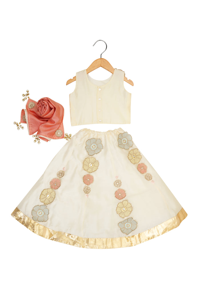 3D Heavy Floral Lehenga Set
