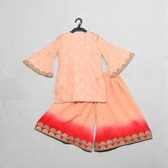 Shaded Sharara Pink With Red