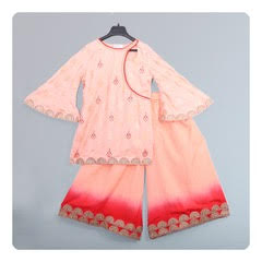Shaded Sharara Pink With Red